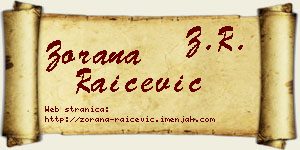 Zorana Raičević vizit kartica
